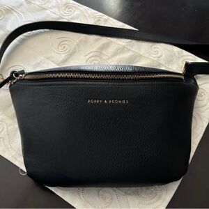 Poppy & Peonies Elegant Black Crossbody Bag